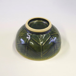 抹茶碗　葉紋彫オトシブミ茶碗 6枚目の画像