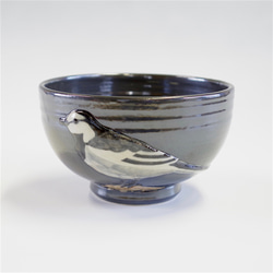 ご予約品　鳥浮彫茶碗　『名月や』 1枚目の画像