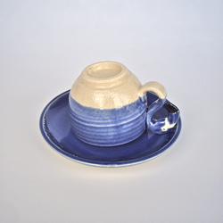 青フラミンゴカップ＆ソーサー 4枚目の画像