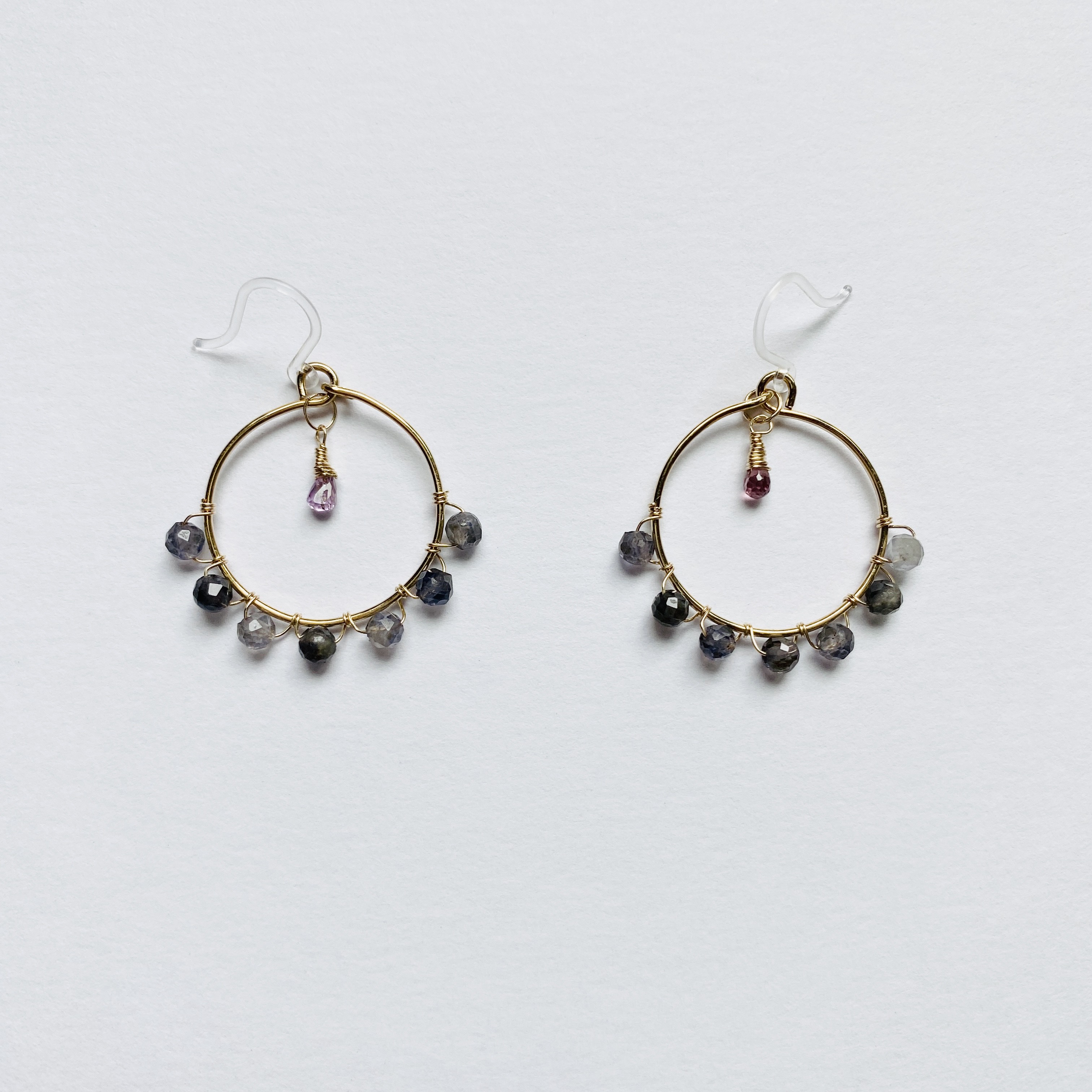 アイオライト×サファイヤ　ピアス