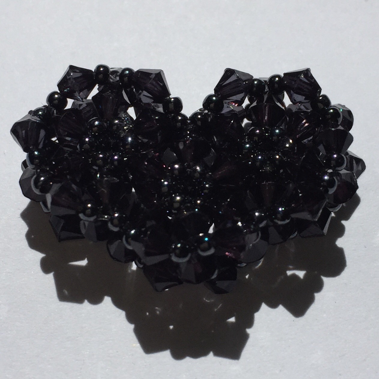 ハートビーズネックレスブラック