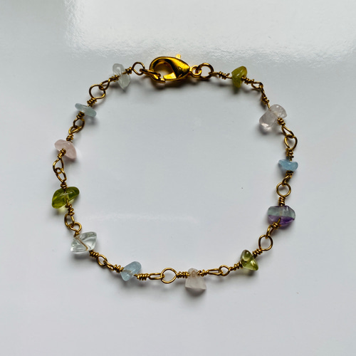 マルチカラー天然石ブレスレット ブレスレット BWE accessories 通販