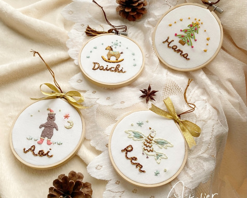 ハンドメイド クリスマス 刺繍オーナメント セット