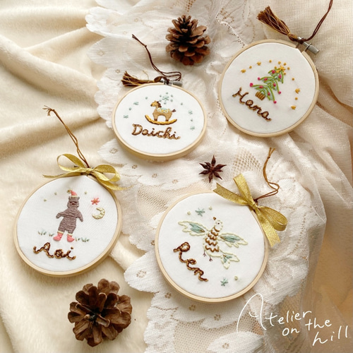 fermLiving クリスマス刺繍オーナメント 5個セット