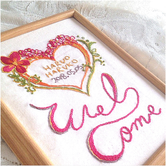 ウェルカムボード 「welcome heart」 2枚目の画像