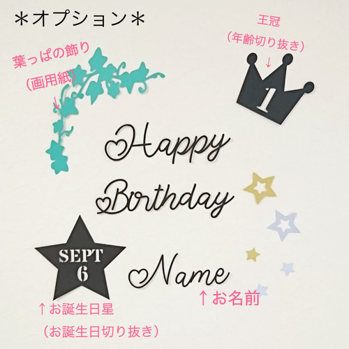 筆記体4 ☆ お誕生日 飾り バースデー ガーランド 雑貨・その他 R&S