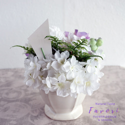 輪菊とオーキッドのお供え花　仏花　プリザーブドフラワー　アーティフィシャルフラワー 5枚目の画像