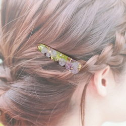 〔再販〕　紫陽花ヘアクリップ　レジンヘアクリップ　花ヘアクリップ　　ドライフラワー　プリザーブドフラワー　ボタニカル 3枚目の画像