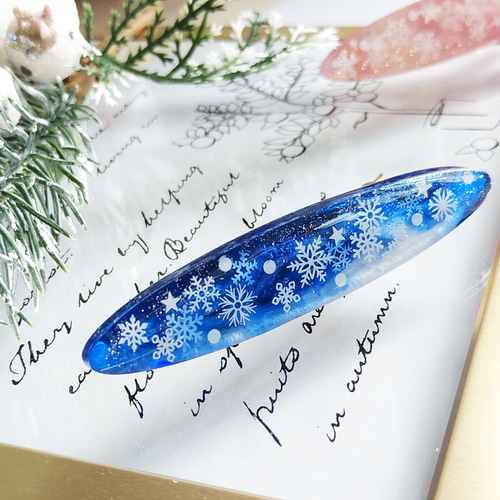 新作☆レジンヘアゴム　冬の妖精　雪花 新作☆レジンヘアゴム 冬の妖精 雪花 クリスマスリース