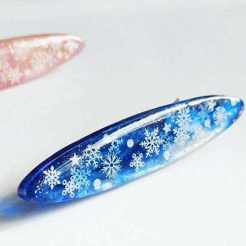レジンヘアゴム ターコイズブルー　雪の結晶　お花　ブルー　冬　2 レジンヘアゴム ターコイズブルー 雪の結晶 お花 ブルー 冬 2