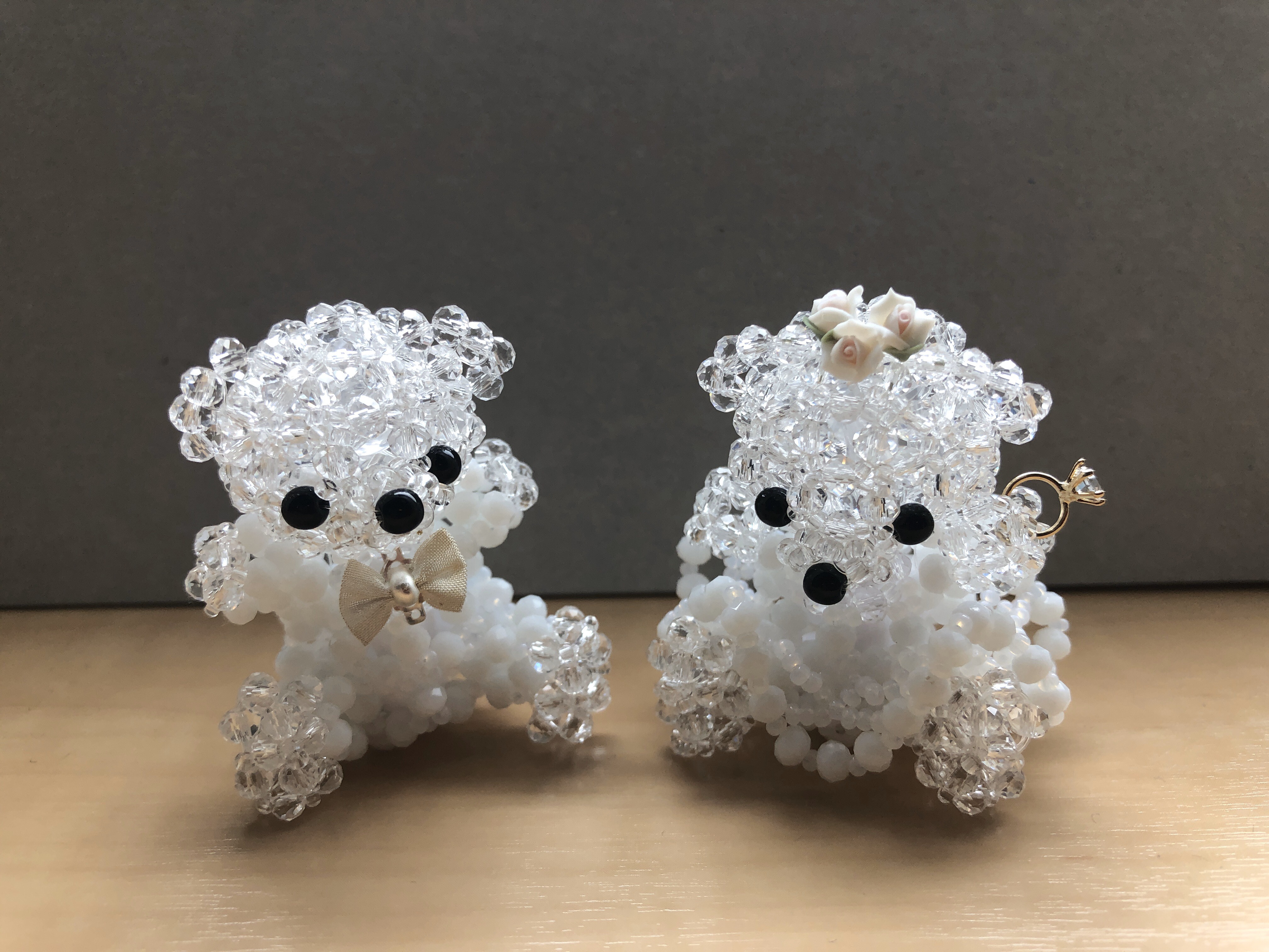 ウェディングベア（クリスタルビーズ）