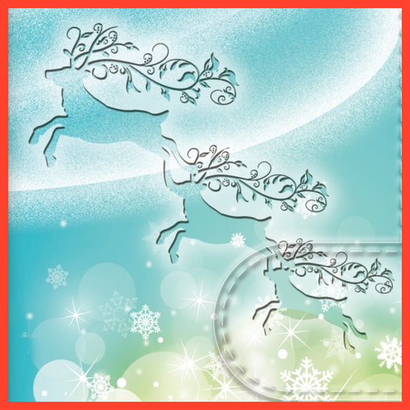 トナカイ クリスマス11 ティファニーブルー 雪の結晶 雪だるま ほぼ 全機種対応 スマホケース 手帳型ケース 4枚目の画像