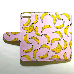 フルーツ 可愛い ベビーピンク バナナ オシャレな スマホカバー 全機種対応 スマホケース 手帳型ケース 2枚目の画像