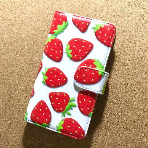 ストロベリーフラワー◇全機種対応スマホケース ちがい 手帳型 ハード  