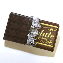 板チョコ チョコレート 濃厚カカオ ミルク味 デザイン No.3 スマホ ほぼ 全機種対応 スマホケース 手帳型ケース 1枚目の画像
