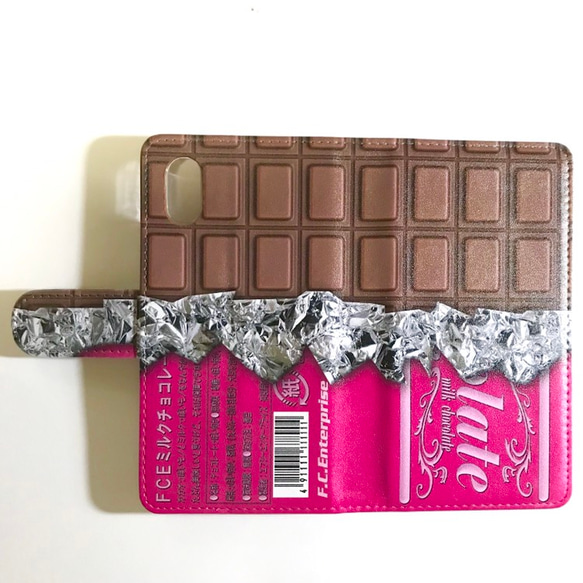 板チョコ チョコレート いちご ストロベリー フレーバー No.7 スマホ ほぼ 全機種対応 スマホケース 手帳型ケース 2枚目の画像