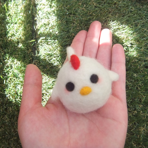 羊毛フェルト ころっとニワトリさん 羊毛フェルト Ovis☆さちこ 羊毛フェルト ころっとニワトリさん 羊毛フェルト Ovis☆さちこ