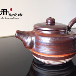 玨冊陶瓷坊-形之 絞胎變形壺/茶壺、手拉坯、孤品/盒裝 第2張的照片