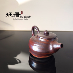 玨冊陶瓷坊-形之 絞胎變形壺/茶壺、手拉坯、孤品/盒裝 第4張的照片