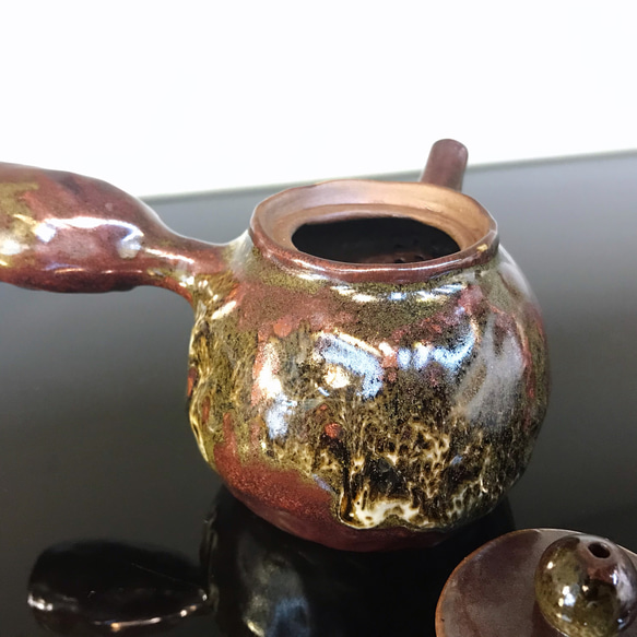 玨冊陶瓷坊-紫銅手捏側把壺、手捏壺、手捏陶、茶具/孤品、盒裝 第5張的照片