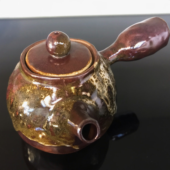 玨冊陶瓷坊-紫銅手捏側把壺、手捏壺、手捏陶、茶具/孤品、盒裝 第6張的照片