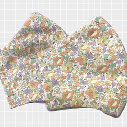 フィルターポケット付き　マスク　小花柄パープルorイエロー　普通サイズ 4枚目の画像