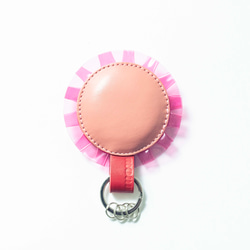 乙烯基荷葉邊鑰匙吊飾粉紅色 第2張的照片
