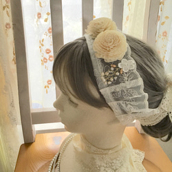 　【国産レースとソラフラワー】ヘアアクセ　白　ウエディング　ブライダル　結婚式　パール　ヘッドドレス　336 9枚目の画像