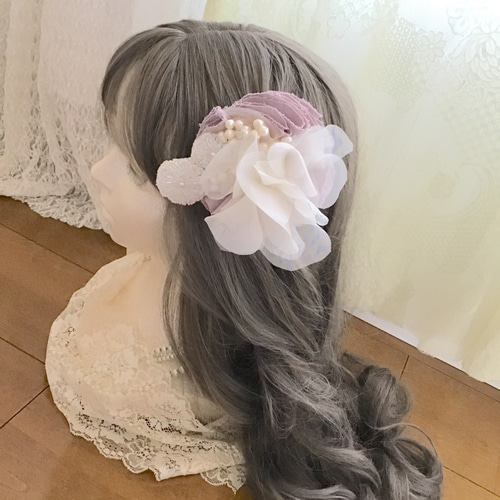 ヘッドドレス ブライダル ヘアアクセサリー リボン レース