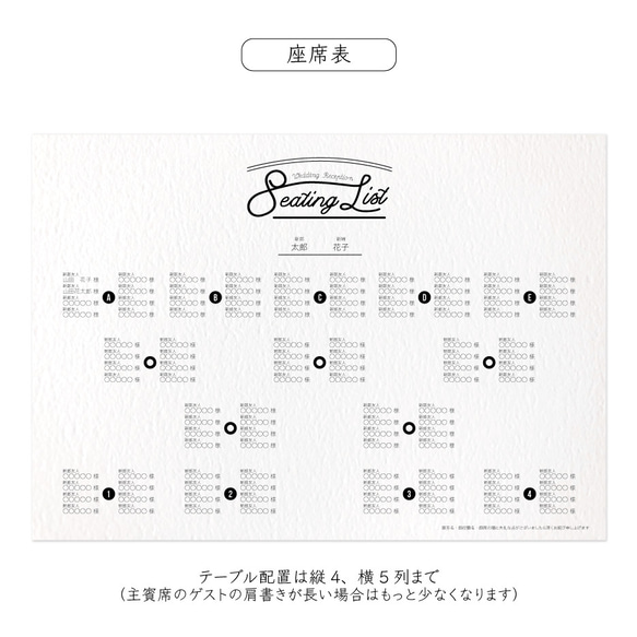 三折り 席次表 HILO-H 3枚目の画像