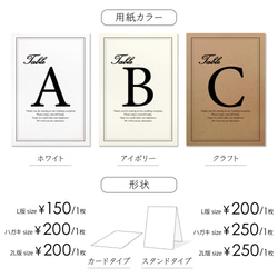 1枚150円〜 テーブルナンバー カード ローマ字 ブロック体 /LINA 2枚目の画像