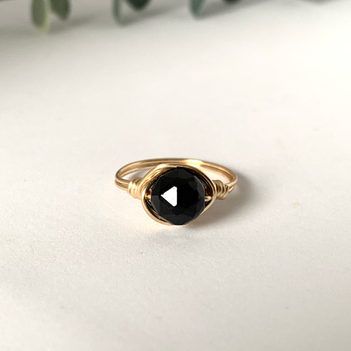 再販♢AAAモリオン(黒水晶)シンプルワイヤーリング 指輪・リング