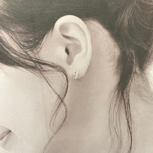 おまとめです！14kgf ローズクォーツとハーキマーのピアス 167☆ローズクォーツとマイクロカット天然石のマーキスピアス