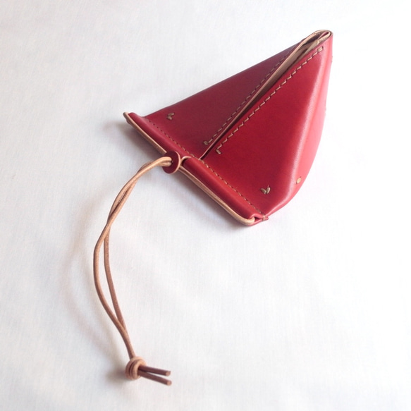 すおう染め革のタブレット＆スマホスタンド【oruto/おると】#草木染め革 #金具なし #手縫い すおう