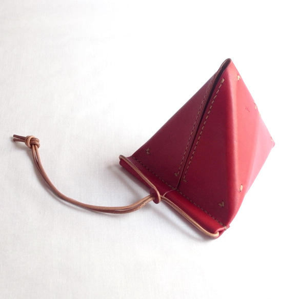 すおう染め革のタブレット＆スマホスタンド【oruto/おると】#草木染め革 #金具なし #手縫い すおう