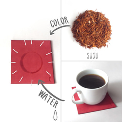 コースター【kosuta / こすた】革 すおう染め 草木染め 手染め 手作り 1枚目の画像