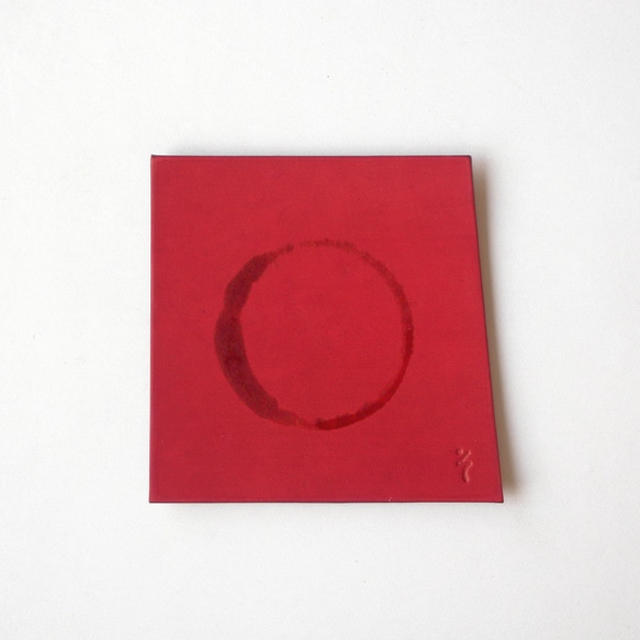 コースター【kosuta / こすた】革 すおう染め 草木染め 手染め 手作り 3枚目の画像