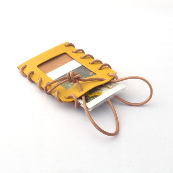 Kihada 染色皮革通行證盒和檢查框架 [nuː] #Handmade kit #Vegetable dyed leather 第5張的照片