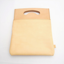 ヌメ革丨クラッチバッグ【conicori/こにこり】荷物が増えると機嫌をそこねる 2way 手縫い 手作り 7枚目の画像