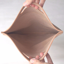 ヌメ革丨クラッチバッグ【conicori/こにこり】荷物が増えると機嫌をそこねる 2way 手縫い 手作り 5枚目の画像