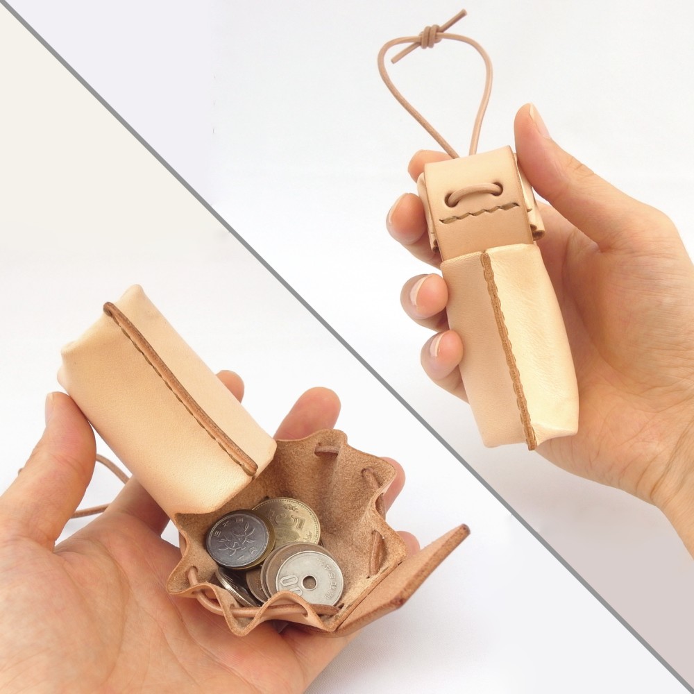 ヌメ革丨コインケース&小物入れ【ham/はむ】手縫い 手作り