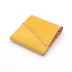 草木染め革丨ミニ財布【chotof/ちょとふ】きはだ染め 手縫い 手染め 手作り 9枚目の画像