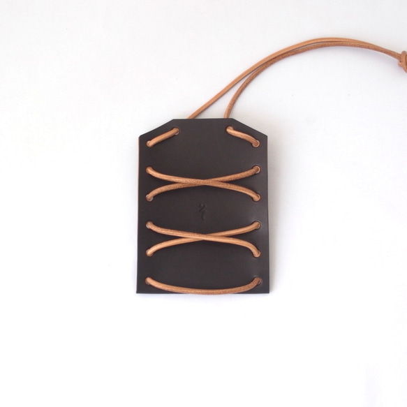 原木染色皮包&amp;格子框[nuː] #Handmade kit #Vegetable dyed leather #Engra 第4張的照片
