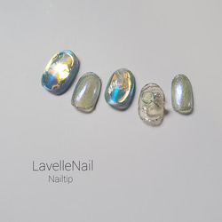 ジェルネイル 氷ネイル BLUE 韓国ネイル オーロラネイル