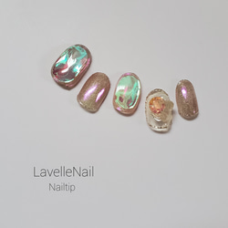 ［02］ネイルチップ ニュアンスネイル 淡色ネイル 韓国 ラメ 鉱物 オーダー ネイルチップ ニュアンスネイル ラメ オーダーメイド ネイル