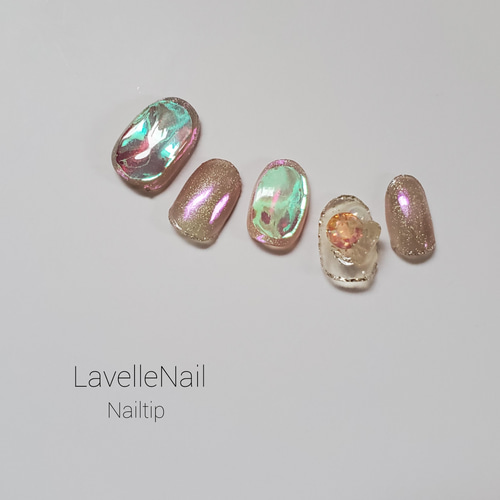 ジェルネイル 氷ネイル PINK 韓国ネイル オーロラネイル ニュアンス  