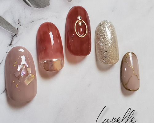 水引フラワーニュアンスネイル ラメ ミラー 赤推し ちゅるん 成人式 前撮り 冬 NO66 クリアフラワー/花柄/和柄/卒業式/袴/和装/前撮り/ブライダル