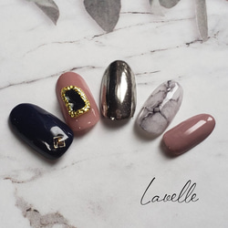 ジェルネイル#ミラーネイル#大理石ネイル#くすみカラー#ピンクベージ