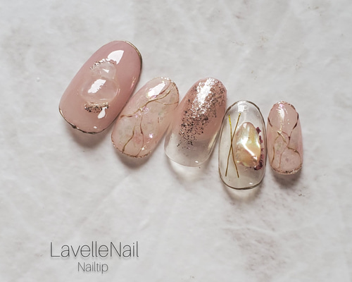 シェルくすみカラー ネイルチップ 1_c6dd5c394693cd2b52d58b12286a