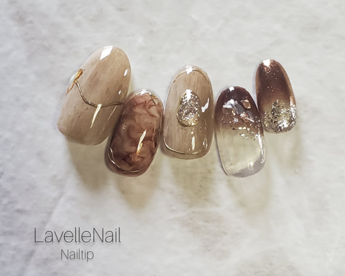 ジェルネイル#ニュアンスネイル#ブラウン#シェル#大人ニュアンスネイル